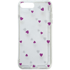 TPU Transparent Hearts iPhone 7/8/SE Purple