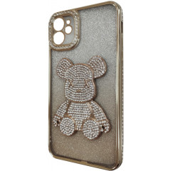 Чохол TPU iPhone 12 Glit Diamond Bear (Grey)