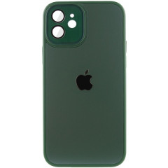 Silicone Case 9D-Glass Mate Box iPhone 12 (Forest green)