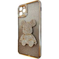 Чохол TPU iPhone 12 Pro Max Glit Diamond Bear (Gold)