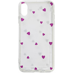 TPU Transparent Hearts iPhone X/Xs Purple