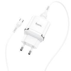 Сетевое зарядное устройство Hoco N3 QC3.0 (White)+ Type-C cable