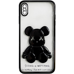 Чохол TPU BearBrick Transparent iPhone X/Xs (Black)