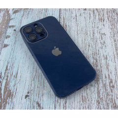 Silicone Case 9D-Glass Box iPhone 12 (Navy Blue)