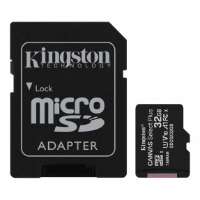 Карта пам'яті Kingston micro SDHC UHS-I 100R A1 32gb (10cl) + адаптер