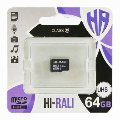 Карта пам'яті Hi-Rali microSDXC 64gb card class