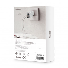 Мережевий зарядний пристрій Baseus Mirror Lake Intelligent 3.4А 3 USB (CCALL-BH02) White