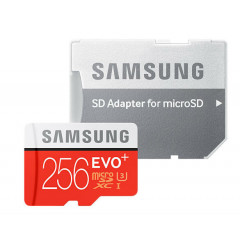 Карта памяти Samsung EVO Plus microSD 256GB (10cl) + adapter