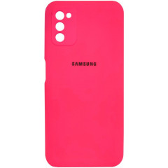 Чохол Silicone Case Samsung Galaxy A03s (яскраво рожевий)