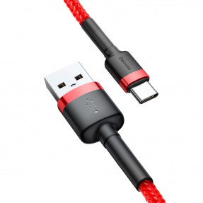 Кабель Baseus Cafule USB for Type-C 3A 0.5m CATKLF-A09 (Red)
