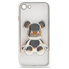 Чохол TPU BearBrick Transparent iPhone 7/8/SE (Silver)