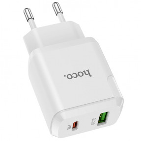 Мережевий зарядний пристрій Hoco N5 PD20W QC3.0 (White) + Type-C to Type-C cable
