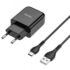 Мережевий зарядний пристрій Hoco N2 (Black) + Type-C cable