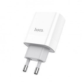 Мережевий зарядний пристрій Hoco C80A PD 20W QC3.0 + Type-C to Type C Cable (White)