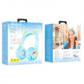 Накладні навушники Bluetooth Borofone BO15 вушка (Baby Blue)