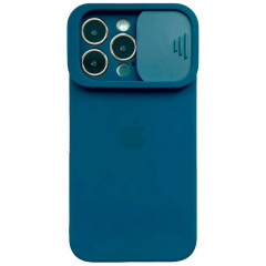 Silicone Case SLIDER Full Camera SQUARE side for iPhone 11 Pro Max Blue