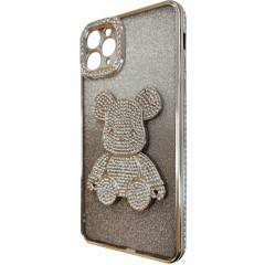 Чохол TPU iPhone 11 Pro Max Glit Diamond Bear (Grey)