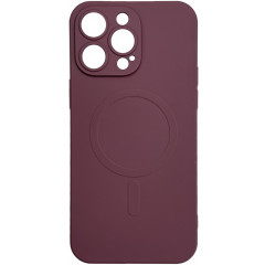 Чохол Silicone Case + MagSafe iPhone 12 Pro Max (бордовий)