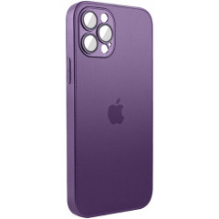 Silicone Case 9D-Glass Box iPhone 12 (Deep Purple)
