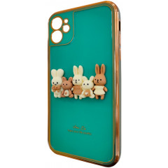 Silicone Case rabbit family iPhone 11 (Green)