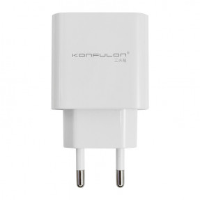 Мережевий зарядний пристрій Konfulon C27 USB 3.0 A (White) + Type C
