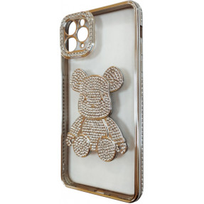 Чохол TPU iPhone 12 Pro Glit Diamond Bear (Grey)