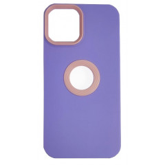 Чохол Silicone Hole Case iPhone 12/12 Pro (лавандовий)