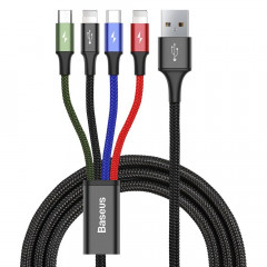 Кабель Baseus Fast 4in1 USB to Lightning + Micro-USB + Type-C 1.2m (Black) CA1T4-A01