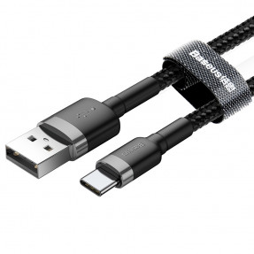 Кабель Baseus Cafule USB for Type-C 3A 0.5m CATKLF-AG1 (Gray/Black)