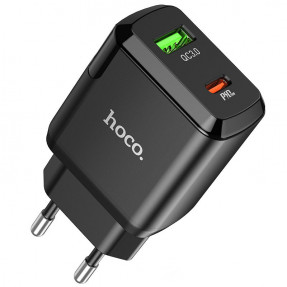 Мережевий зарядний пристрій Hoco N5 PD20W QC3.0 (Black) + Type-C to Type-C cable