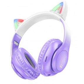 Накладні навушники Hoco W42 Cat (Purple Grape)
