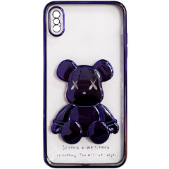 Чохол TPU BearBrick Transparent iPhone Xs Max (Purple)