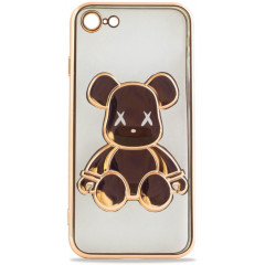 Чохол TPU BearBrick Transparent iPhone 7/8/SE (Gold)