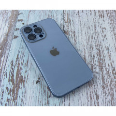 Silicone Case 9D-Glass Box iPhone 12 (Sierra Blue)