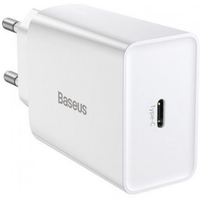 Мережевий зарядний пристрій Baseus Speed Mini PD 20W Type C (White) CCFS-SN02