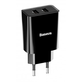 Мережевий зарядний пристрій Baseus Speed Mini Dual U 10.5W (Black) CCFS-R01
