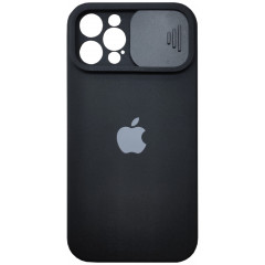 Silicone Case SLIDER Full Camera SQUARE side for iPhone 12 Pro Max Black
