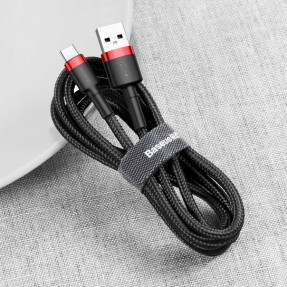 Кабель Baseus Cafule USB for Type-C 3A 1m CATKLF-B91 (Red-Black)