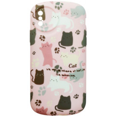 Case Pink Cat Camera Protection for iPhone X/Xs