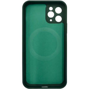 Чохол Silicone Case + MagSafe iPhone 11 Pro Max (темно-зелений)