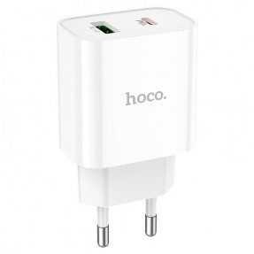 Мережевий зарядний пристрій Hoco C80A Plus PD 20W QC3.0 (White)