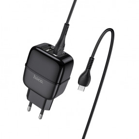 Мережевий зарядний пристрій Hoco C77A 2.4A + кабель Micro USB