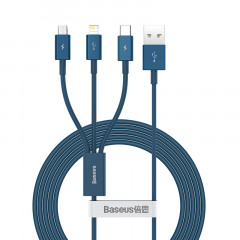 Кабель Baseus Superior Fast 3in1 CAMLTYS-03 USB to Lightning + Micro-USB + Type-C 1.5m (Blue)