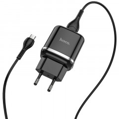 Мережевий зарядний пристрій Hoco N3 QC3.0 (Black)+ Micro USB cable