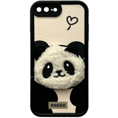 Cute 3D Plush Panda for iPhone 7/8 Plus Black