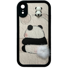 Cute Panda With a Bushy Tail for iPhone XR Black