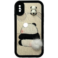 Cute Panda With a Bushy Tail for iPhone Xs Max Black